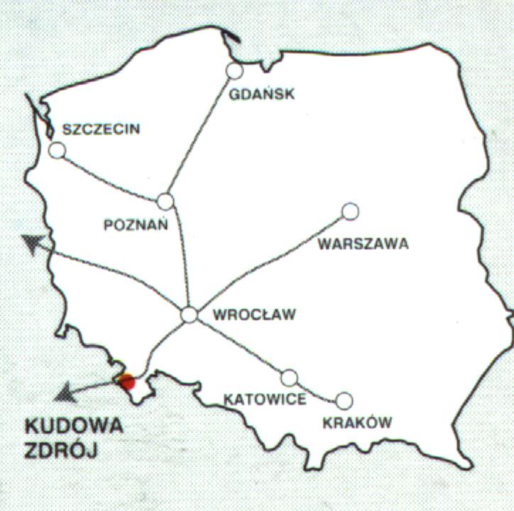 Mapa polska dojazd do Kudowy Zdrój